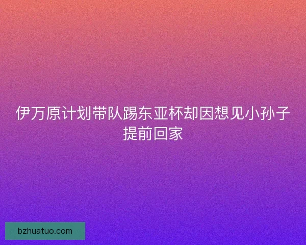 伊万原计划带队踢东亚杯却因想见小孙子提前回家